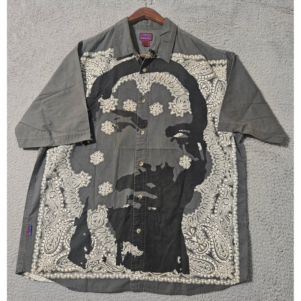 Vintage Snoop Dogg Clothing‎ SDC Company Button Down S/S Shirt Gray Mens XXL 2XL